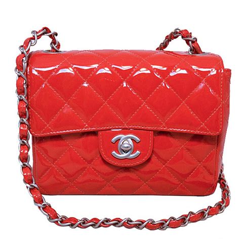 small red chanel purse|red patent leather chanel bag.